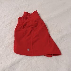 Lululemon Tracker Low-Rise Lined Short 4" in Dark Red